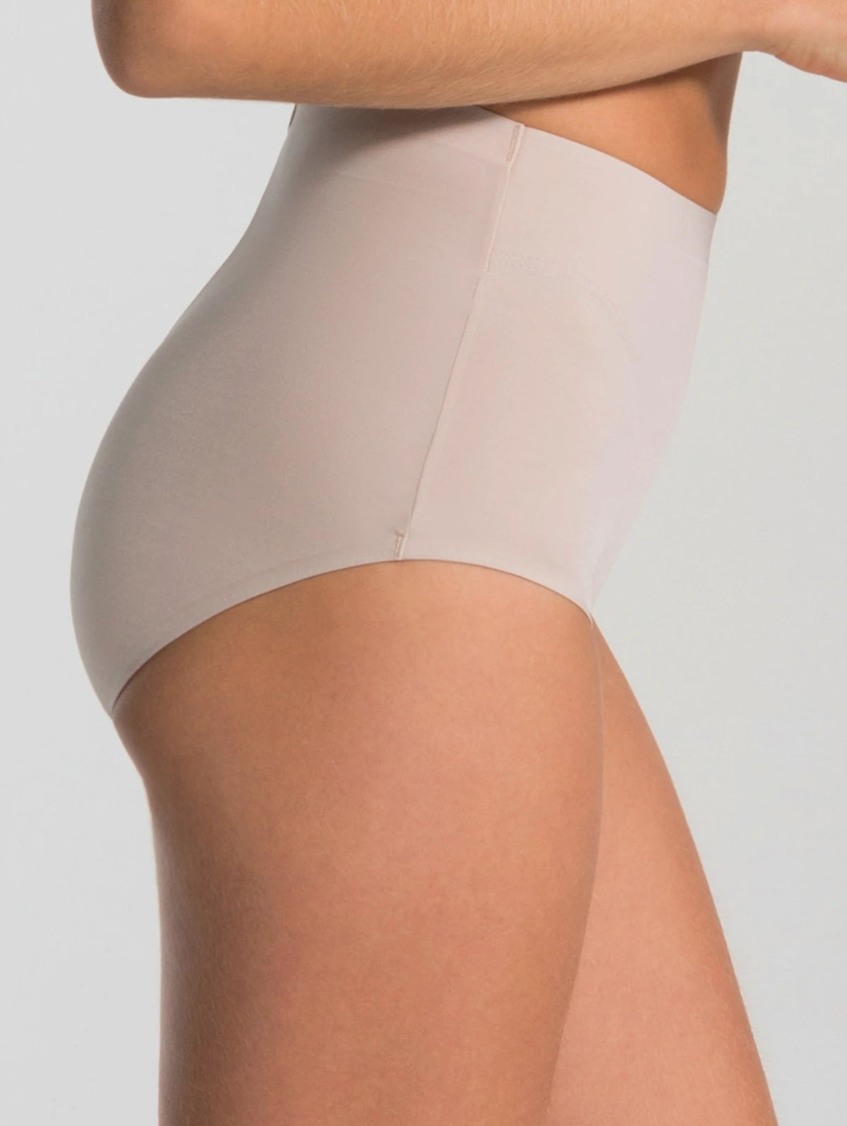 Slip modellante rétro beige a vita alta