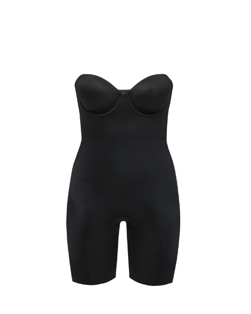 Body sposa senza spalline coppe push up contenimento soft con schiena bassa